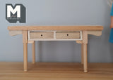 1:12 Dollhouse Supplies Miniature Unpainted Vermont Table with 2 Drawers - I030