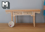 Table miniature en bois brut à l'échelle 1:12 avec 2 tiroirs, 6,2 cm de hauteur, fourniture pour maison de poupée à faire soi-même