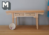 1:12 Dollhouse Supplies Miniature Unpainted Vermont Table with 2 Drawers - I030