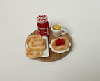 1:12th Dollhouse miniature breakfast, Bread and Jam tray food dish 1 12 scale - E100