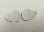 1:12 Scale Miniature Ceramic Heart Shaped Plates, Set of 2, 1-3/8 inch wide, DIY Dollhouse Supply (white)