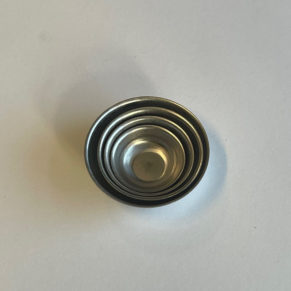 1:12 Scale Miniature Aluminum Mixing Bowls, Set of 4, 1-1/4 inch dia., DIY Dollhouse Supply