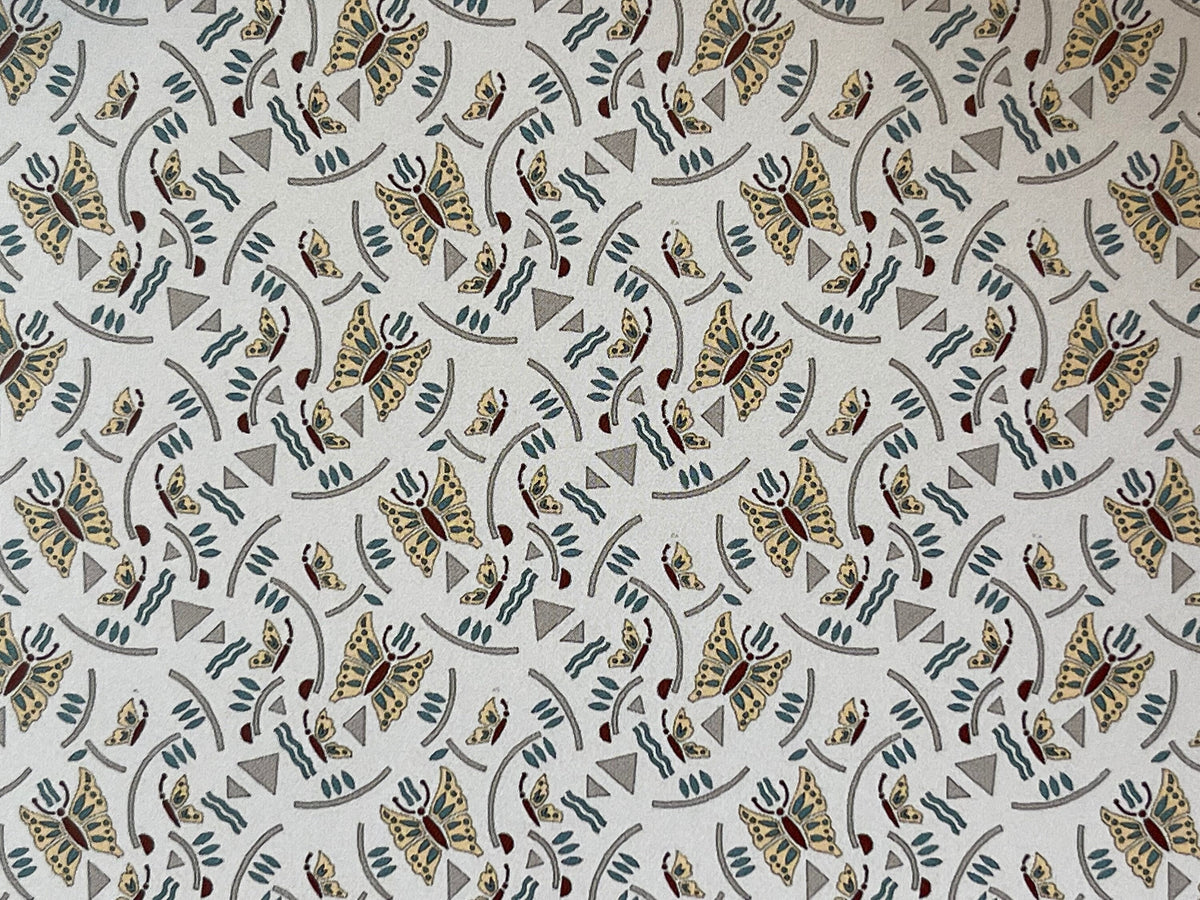 1:12 Scale Miniature Geometric Butterfly Wallpaper, 16-15/16 x 12 inch, DIY Dollhouse Supply