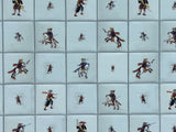 Dollhouse Horse Riding Hunting and Hiking Tile Miniature Square Wall Tile Sheet Delft Tile 22 x 14 tiles - 11-1/2" x 6-13/16"