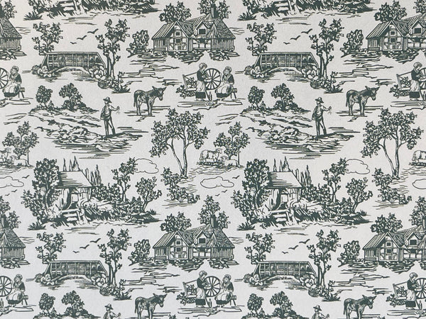 1:12 Dollhouse Campagne Toile Green Wallpaper