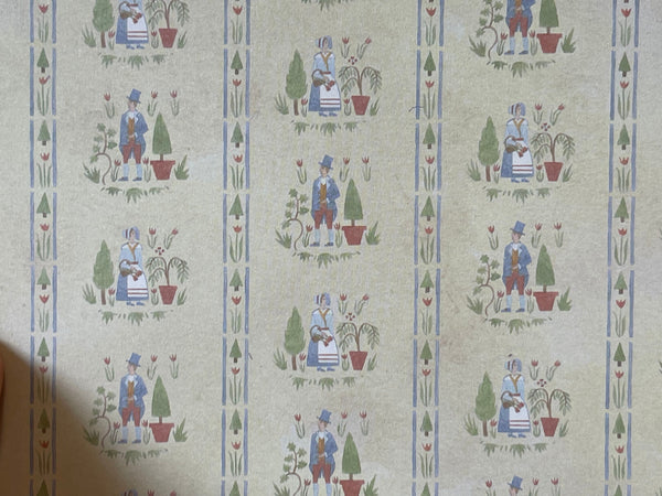 1:12 Dollhouse Colonial Gardens Wallpaper