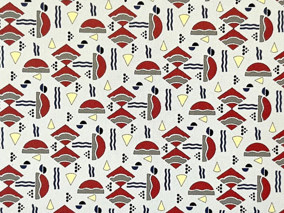 1:12 Scale Miniature Geometric Odeon Wallpaper, 17-1/8 x 12 inch, DIY Dollhouse Supply