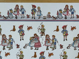 1:12 Dollhouse Children and Their Pets Wallpaper - White