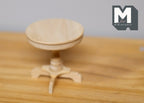 1:12 Scale Miniature Unpainted Wood Round Pedestal End Table, 1-15/16 inch dia., DIY Dollhouse Supply
