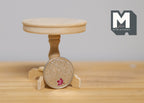 1:12 Scale Miniature Unpainted Wood Round Pedestal End Table, 1-15/16 inch dia., DIY Dollhouse Supply