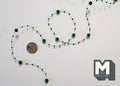 1:12 Scale Miniature Green Bead Chain with Large and Small Beads, 12 inch long, Cut to length, DIY Dollhouse Supply
