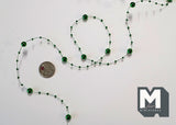 Dollhouse Christmas Green Beads Chain with Large and Small Beads 12 Inch Long (Christmas tree not included) I 038