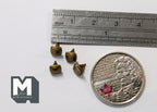 1:12 Scale Miniature Dollhouse Square Cabinet Knobs, Set of 4, 3/16 inch wide (antique brass) (Y)