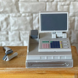 1:12 Miniature Cash Register with 2 Monitors and Barcode Scanner Set of 2 - C098