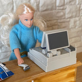 1:12 Miniature Cash Register with 2 Monitors and Barcode Scanner Set of 2 - C098