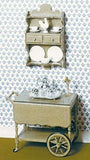 Dollhouse Furniture Kit with Teacart , Hanging Shelf , Plates, Cups , Saucers and Rooster (Self assemble and paint) from Chrysnbon -H002