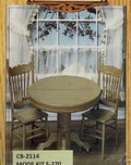 1:12 scale miniature folding round table and 2 chairs kit, 3 pieces, shown assembled by a window on the package