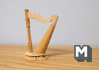 Harpe à levier miniature à l'échelle 1:12, harpe celtique non cordée, inachevée, prête à peindre, 9 cm de hauteur, fournitures pour maison de poupée