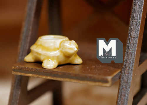 1:12 Miniature Ceramic Turtle Planter Flower Pot 1 Inch Scale Dollhouse Turtle Pot - B079