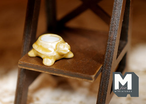 1:12 Miniature Ceramic Turtle Planter Flower Pot 1 Inch Scale Dollhouse Turtle Pot - B079
