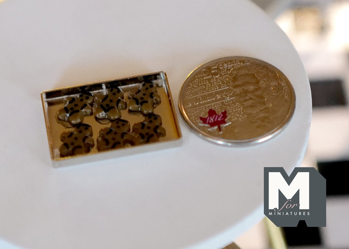 1:12 Scale Miniature Christmas Gingerbread Cookies on Baking Tray, 1 inch wide, DIY Dollhouse Supply (non edible)