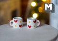 1:12 miniature ceramic coffee mug with handle tea cup set of 2 - A081
