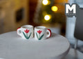 1:12 miniature ceramic coffee mug with handle tea cup set of 2 - A081
