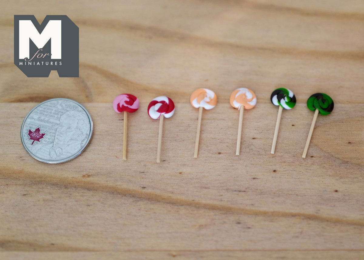 1:12 Miniature Assorted Color Lollipops Set of 6 E009