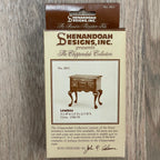 1:12 scale miniature wood Chippendale lowboy kit, shown in its retail box printed with the finished side table