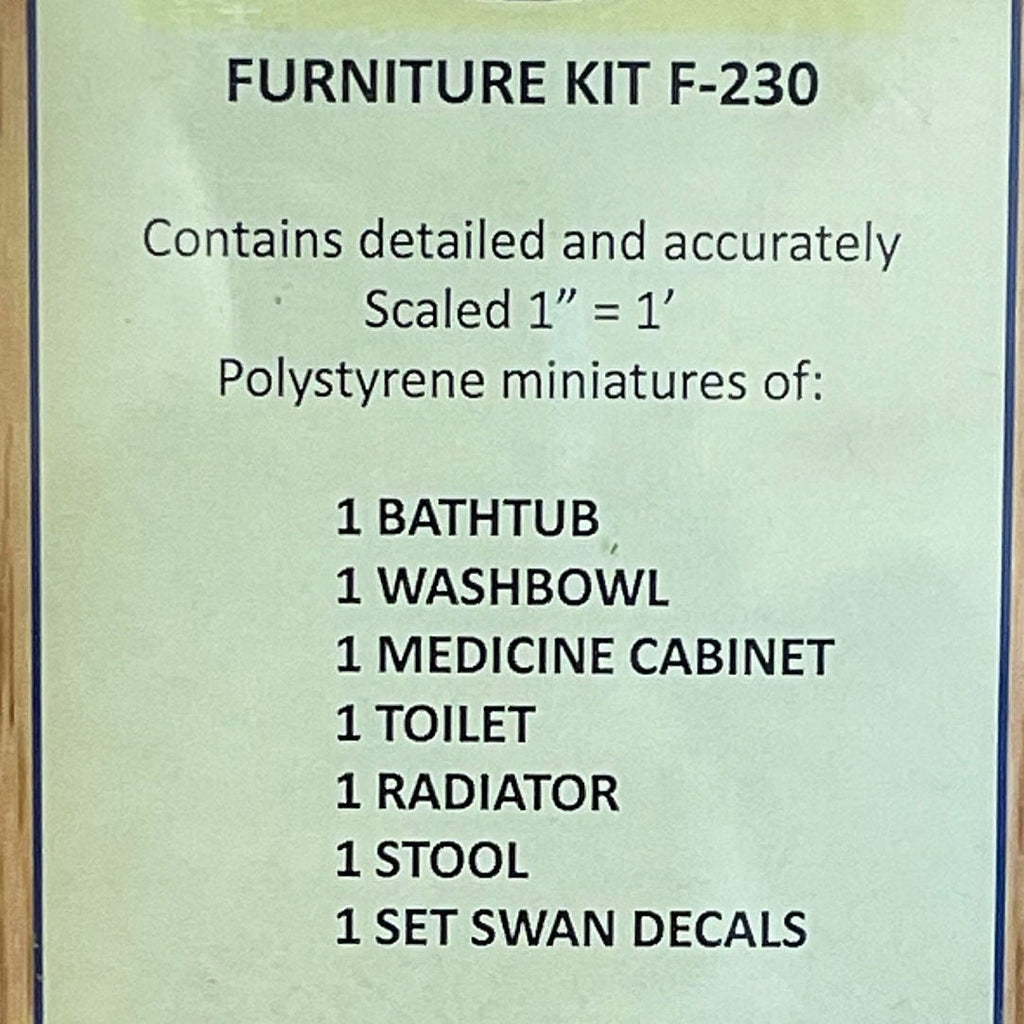 1:12 Scale Miniature Victorian Bathroom Furniture Kit, Unassembled, Bathtub, Toilet and Washbowl, DIY Dollhouse Supply