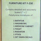 1:12 Scale Miniature Victorian Bathroom Furniture Kit, Unassembled, Bathtub, Toilet and Washbowl, DIY Dollhouse Supply
