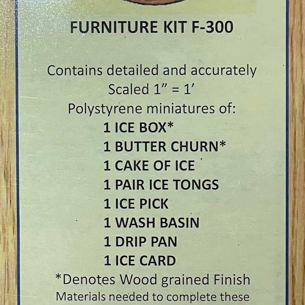 1:12 Scale Miniature Ice Box and Butter Churn Kit, 8 Pieces, DIY Dollhouse Supply