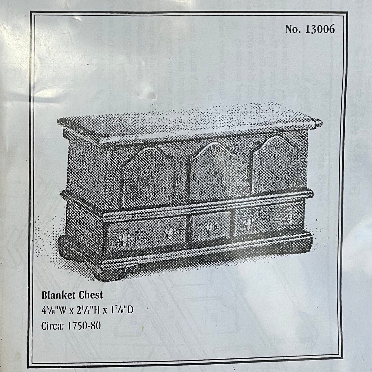 1:12 Scale Miniature Wood Blanket Chest Kit, Unassembled, 4-5/8 inch long, DIY Dollhouse Supply
