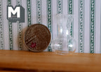 1:12 Scale Miniature Glass Vase, Round Bottom with Flared Ribbed Top, 1-3/16 inch tall, DIY Dollhouse Supply (clear)