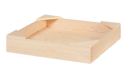 1:12 Scale Miniature Wood Square Sandbox, 4-7/16 inch wide, DIY Dollhouse Supply (plain)