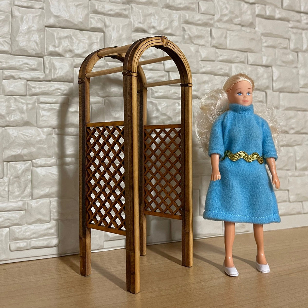 1:12 Dollhouse Miniature Wooden Arbor Gate Arched Gate Unfinished
