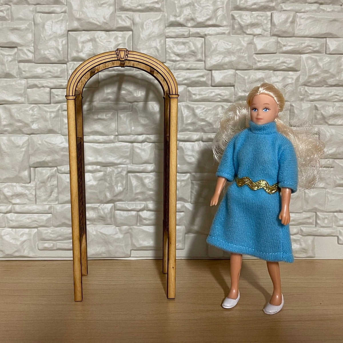 1:12 Dollhouse Miniature Wooden Arbor Gate Arched Gate Unfinished