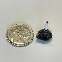 1:12 Miniature Brass Metal Base Fluted Candle and Holder (Black) - H035