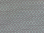1:12 scale miniature gray trellis pattern wallpaper sheet, close view of the repeating lattice design