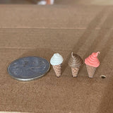 1:12 Miniature Soft Ice Cream Cones, Assorted Color Set of 3 - E009