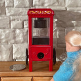 Dollhouse Supplies Miniature Half Size Popcorn Machine with Popper with Cart - H048