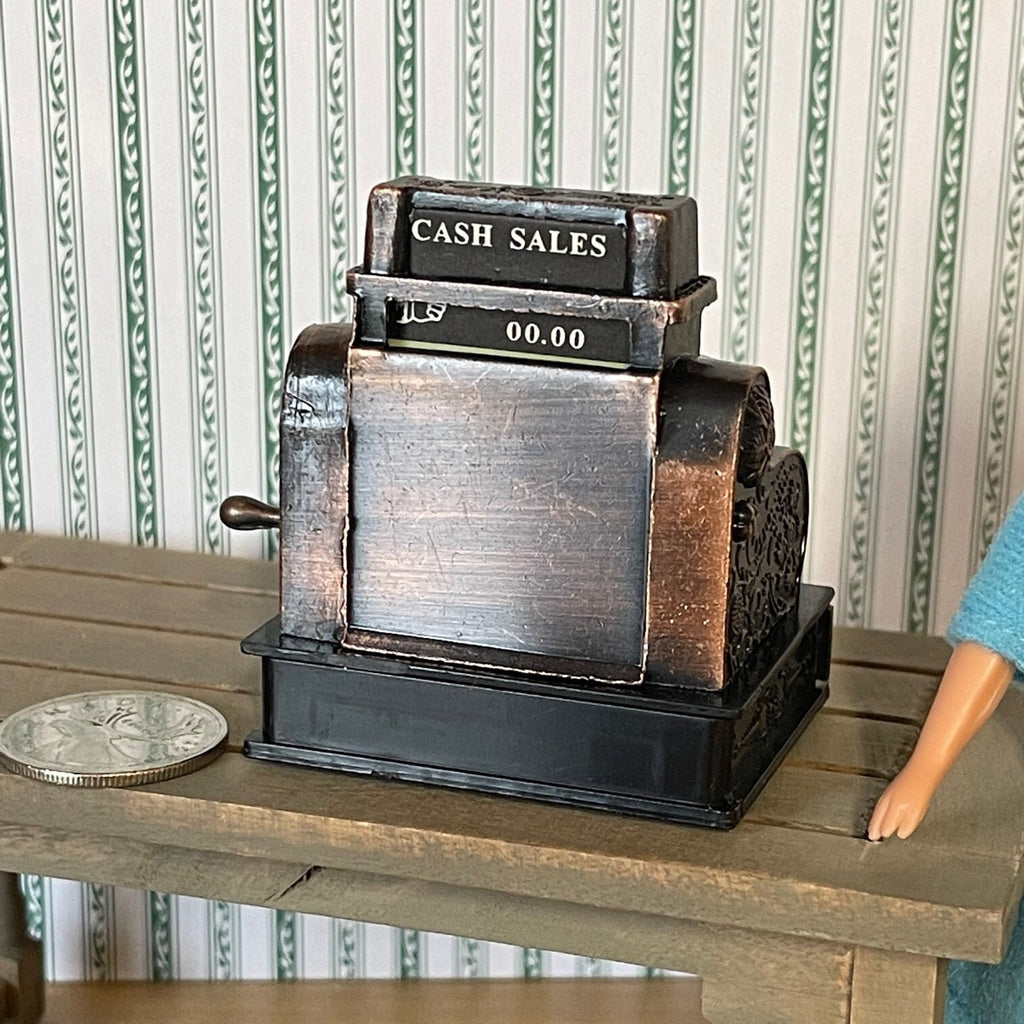 Dollhouse Miniature Large Size Old Style Metal Cash Register H048