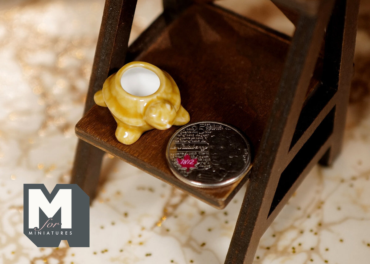 1:12 Miniature Ceramic Turtle Planter Flower Pot 1 Inch Scale Dollhouse Turtle Pot - B079