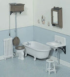 1:12 Scale Miniature Victorian Bathroom Furniture Kit, Unassembled, Bathtub, Toilet and Washbowl, DIY Dollhouse Supply