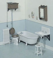 Dollhouse Miniature Victorian Bathroom Model Kit (Self assemble and paint) from Chrysnbon -H001