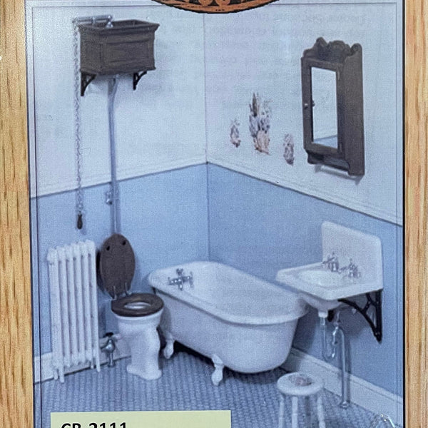 Dollhouse Miniature Victorian Bathroom DIY Kit (Self assemble and paint) from Chrysnbon - H001
