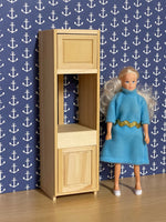 Dollhouse DIY Semi Assembled 2" oven cabinet kit with hardware from Miniature Houseworks