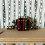 1:12 Scale Miniature Cat Bookends with 4 Books, 13/16 inch tall, DIY Dollhouse Supply (brass)