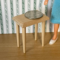 1:12 Unfinished Unpainted Miniature End Table 2 inch tall - I034