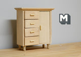 Dollhouse Supplies unpainted unfinished wooden dresser dolls house 1 12th scale miniature storage wooden bedroom closet -H014
